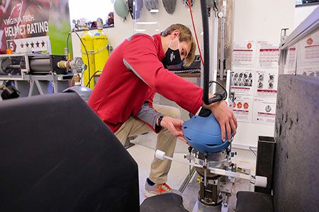 Virginia tech hot sale helmet testing